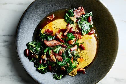 Quick-Braised Greens and Beans With Bacon