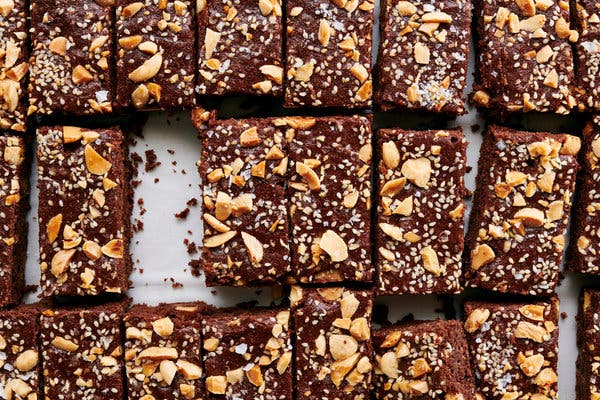 Vegan Brownies With Tahini and Halvah