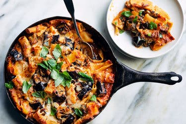 Cheesy Eggplant and Rigatoni Bake