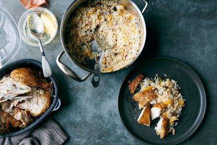 Image for Almond and Dried Fruit Pilaf With Rotisserie Chicken