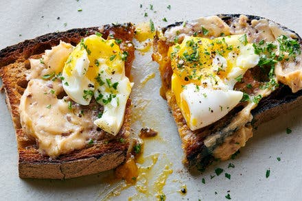 Soft-Boiled Eggs With Anchovy Toast