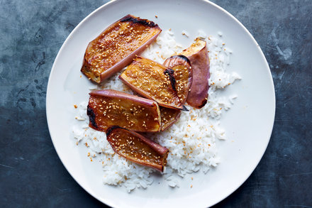 Image for Miso-Glazed Eggplant With a Bowl of Rice