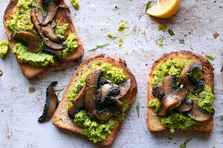 Image for Mushroom Toast With Pea Purée