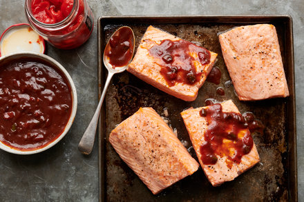 Image for Salmon With BBQ Sauce and Hot Peppers