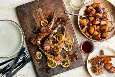 Seared Lamb Chops With Lemon and Butter-Braised Potatoes