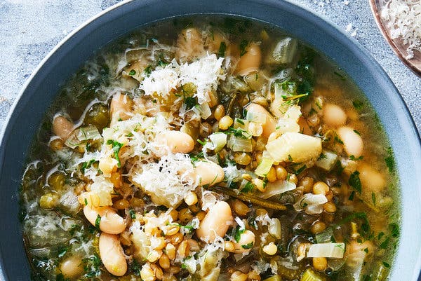 Pressure Cooker White Bean-Parmesan Soup