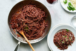 Image for Red Wine Spaghetti With Pancetta