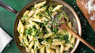 Image for Penne With Peas, Pea Greens and Parmesan