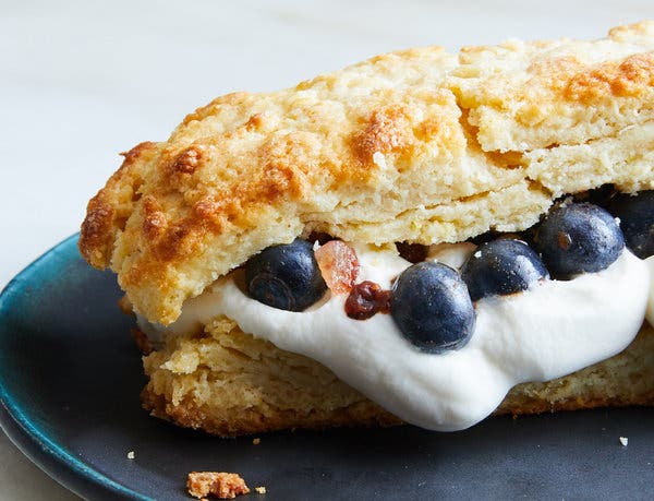 Lemon Shortcakes With Gingered Blueberries