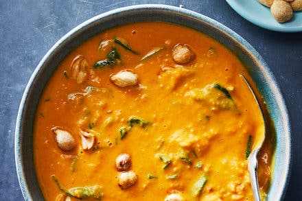 Pressure Cooker Sweet Potato-Coconut Curry Soup