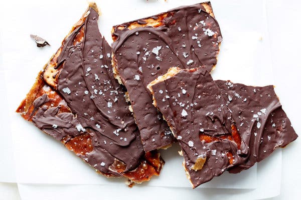 Chocolate-Caramel Matzo Toffee