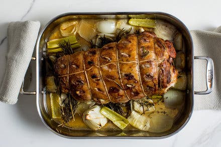 Leg of Lamb With Savory Beans