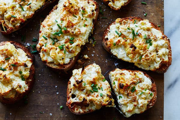 Cheesy Cauliflower Toasts