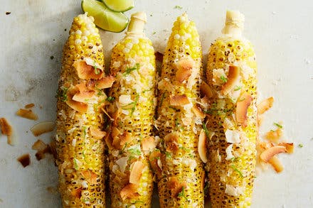 Corn on the Cob With Coconut and Lime