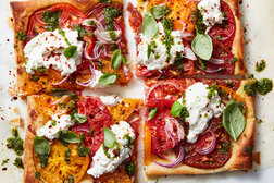 Image for Roasted Tomato Tart With Ricotta and Pesto