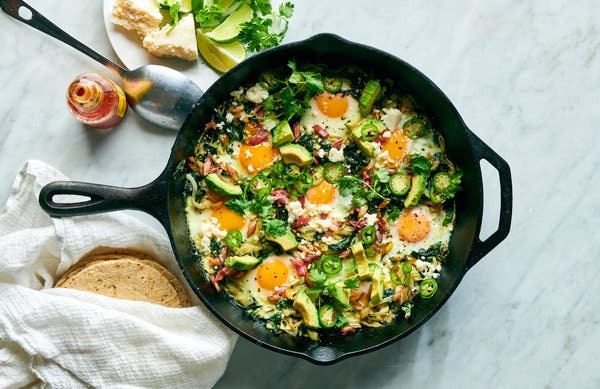 Green Shakshuka With Avocado and Lime