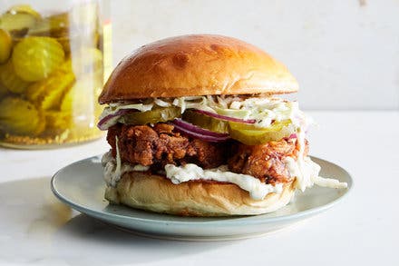 Pickle-Brined Fried Chicken Sandwich