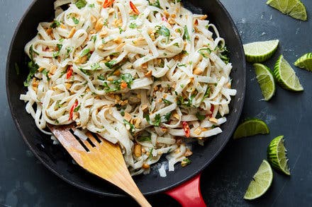 Cold Rice Noodles With Coconut Milk, Peanuts and Lime