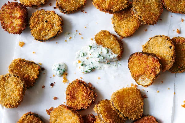 Fried Pickles With Pickled Ranch Dip