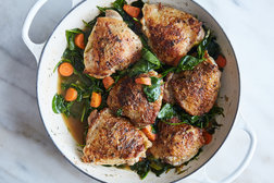 Image for Skillet Mustard Chicken With Spinach and Carrots