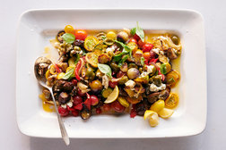 Image for Sheet-Pan Ratatouille With Goat Cheese and Olives