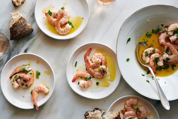 Shrimp Bathed in Olive Oil and Lemon