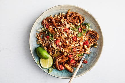Savory Thai Noodles With Seared Brussels Sprouts