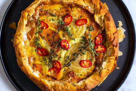 Image for Butternut Squash and Fondue Pie With Pickled Red Chiles