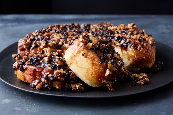 Apple Butter Sticky Buns With Pecans and Currants