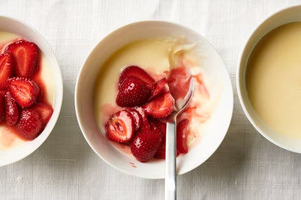 No-Bake Lemon Custards With Strawberries