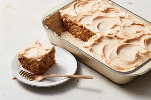 Apple Sheet Cake With Cinnamon Cream Cheese Frosting