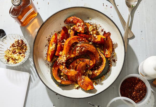 Spicy Caramelized Squash With Lemon and Hazelnuts