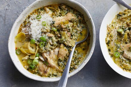 Slow Cooker Spinach-Artichoke Chicken Stew