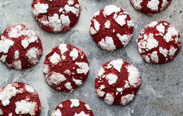 Red Velvet Crinkle Cookies