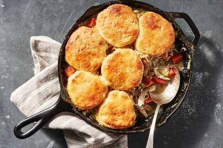 Chicken Potpie With Cornbread Biscuits