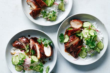 Soy-Glazed Chicken Breasts With Pickled Cucumbers