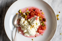 Image for Fresh Ricotta With Rhubarb, Ginger and Cardamom