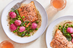Image for Roasted Salmon With Peas and Radishes