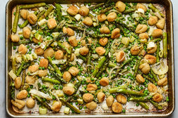 Image for Sheet-Pan Gnocchi With Asparagus, Leeks and Peas