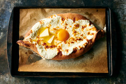 Image for Khachapuri Adjaruli (Georgian Cheese Bread Boat)