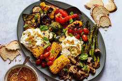 Image for Sweet-and-Spicy Grilled Vegetables With Burrata