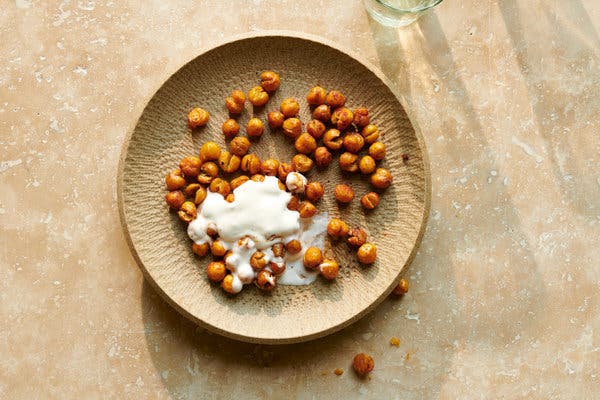 Smoky Roasted Chickpeas With Lemon-Garlic Mayonnaise