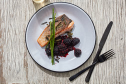 Image for Salmon With Crushed Blackberries and Seaweed