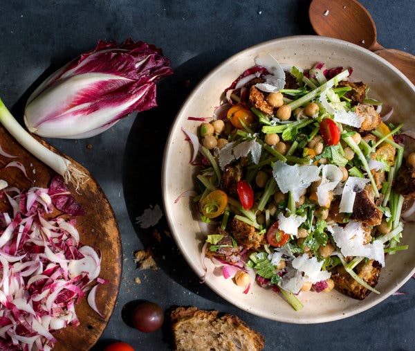 Marinated Celery Salad With Chickpeas and Parmesan