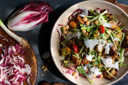 Marinated Celery Salad With Chickpeas and Parmesan