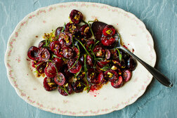 Image for Black Cherry-Pistachio Salad With Charred Scallion Vinaigrette