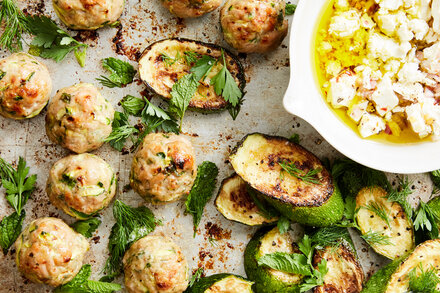 Image for Chicken-Zucchini Meatballs With Feta