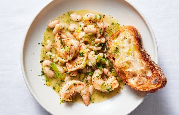 Lemony Shrimp and Bean Stew