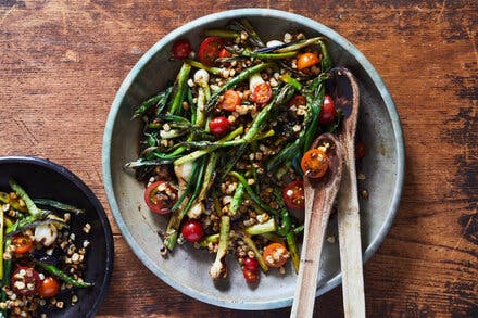 Grilled Corn, Asparagus and Spring Onion Salad