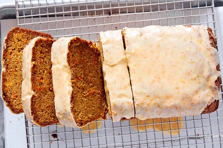 Carrot Loaf Cake With Tangy Lemon Glaze